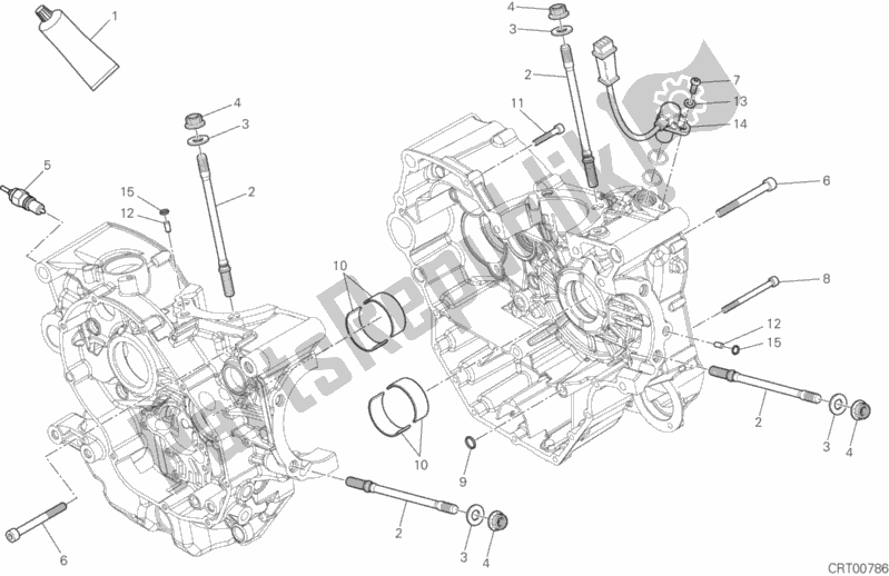 All parts for the 10a - Half-crankcases Pair of the Ducati Multistrada 950 USA 2018